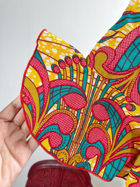 Vintage 70s Psychedelic Print Off-Shoulder Midi Dress | Kaen |
