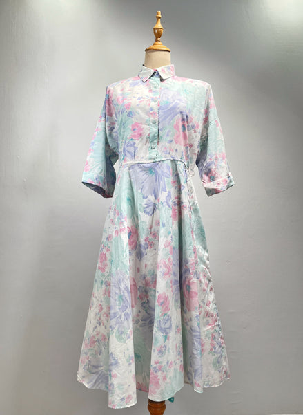 Bonnie | Vintage 1980s Pastel pink purple and blue American Shirtdress (Copy)