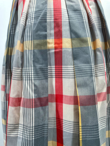 Eva | Vintage 1970s plaid yellow red grey skirt with big pockets