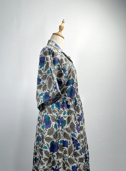 Charlotte | Vintage 1980s Batik style Holiday shirt dress