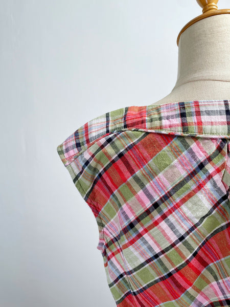 Gemma | Vintage 1990s checkered Lands’ End sheath dress with huge front pockets