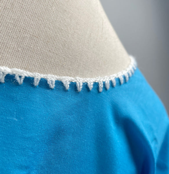 { Rare find } Hosanna | Vintage 1960s Oxacan Mexican embroidered Blouse in aquamarine blue