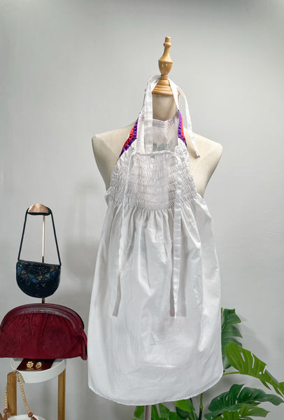 Kids vintage 1960s Mexican embroidered dress Birds and flowers