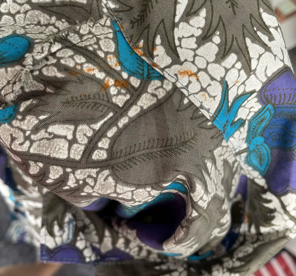 Charlotte | Vintage 1980s Batik style Holiday shirt dress