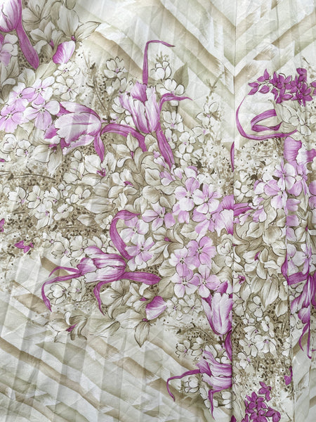 Meridian | Vintage 1980s orchid floral print XL dress