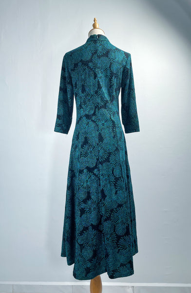 Jeri | 2000s zippered mandarin collar stretchy Cheongsam-style long-sleeved dress