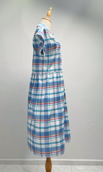 Maris | Vintage 1980s does 1950s Blue multicoloured Checkered Dress