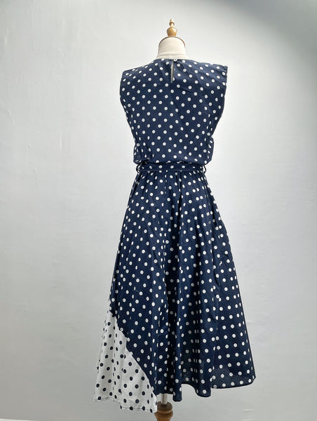 Pepper | Vintage 1980s 100% cotton Black and White Dalmatian polka dots dress