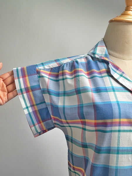 Maris | Vintage 1980s does 1950s Blue multicoloured Checkered Dress