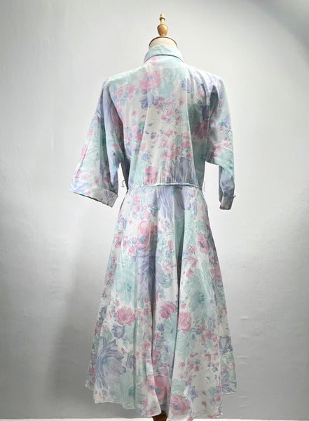 Bonnie | Vintage 1980s Pastel pink purple and blue American Shirtdress (Copy)