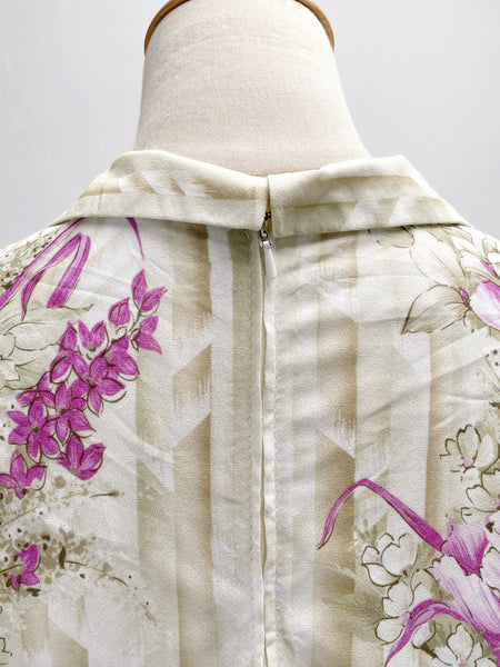 Meridian | Vintage 1980s orchid floral print XL dress
