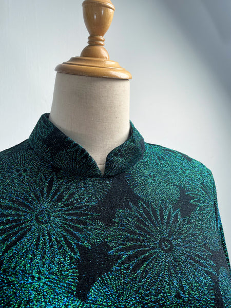 Jeri | 2000s zippered mandarin collar stretchy Cheongsam-style long-sleeved dress