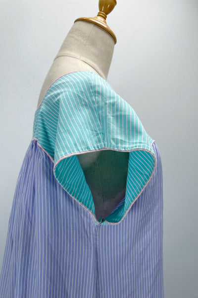 Serene | Vintage 1970s 1980s Pastel tri-color striped dress