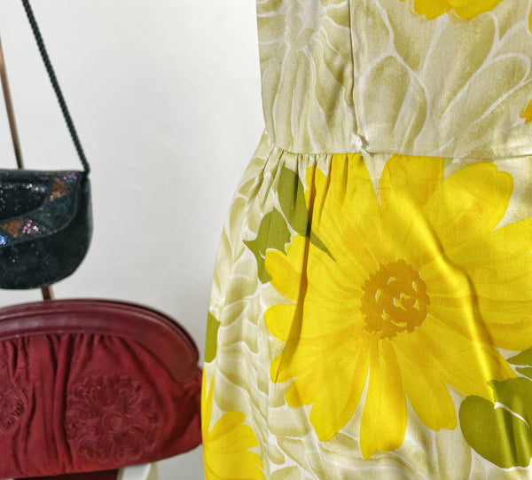 1950s 1960s sunflower yellow cocktail dress | Shae |