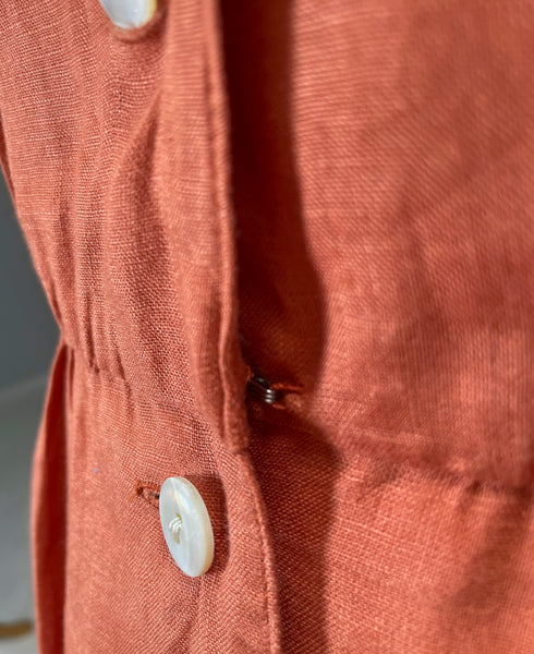 Vanna | Vintage 1950s Rust colored Circle skirt dress with lace pocket square