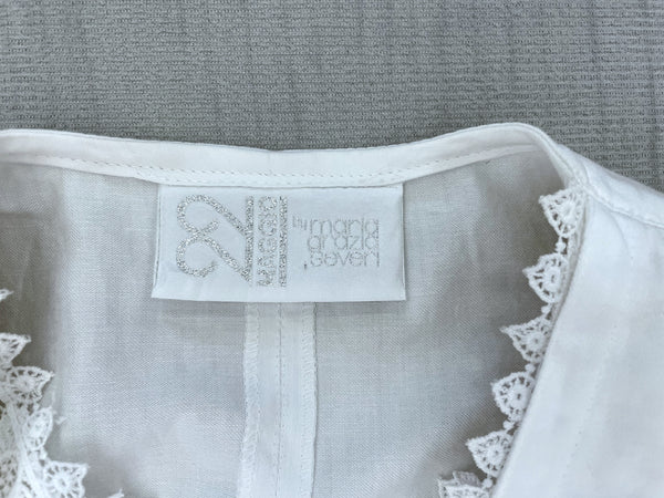 Must Have | Marie | Vintage 1980s lace accents cropped faux-vest top blouse