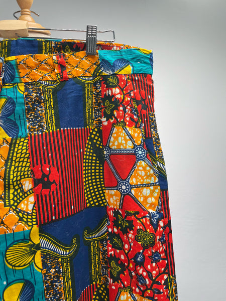 Vintage 60s 70s African Wax Print Patchwork Batik Pants | Ankara Trousers XXL