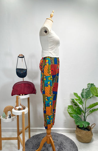 Vintage 60s 70s African Wax Print Patchwork Batik Pants | Ankara Trousers XXL