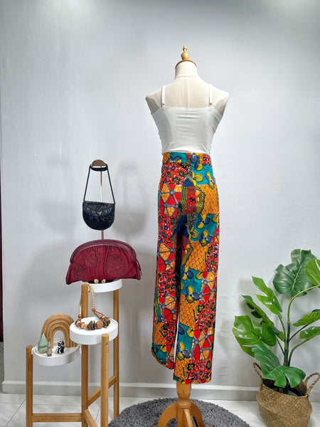 Vintage 60s 70s African Wax Print Patchwork Batik Pants | Ankara Trousers XXL