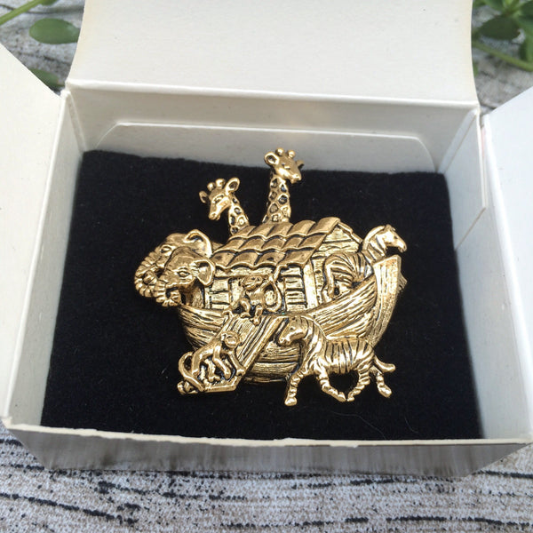 Ride the Waves | Vintage AVON signed Noah's Ark novelty brooch