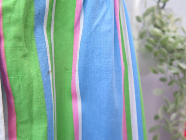 Tra-la-la | Vintage 1960s 1970s pink white blue green candied stripes sundress