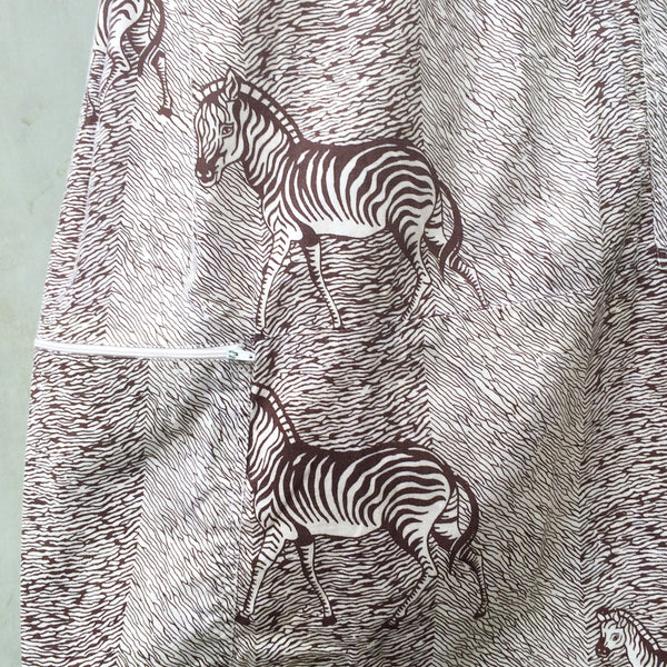 Zebra in a pocket  | Vintage 1970s/80s Zebra print Safari skirt from Kenya