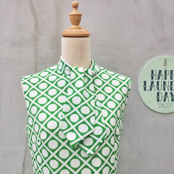 Green Groove Baby | Vintage 1960s Green and White Polka Dot | Shagedelic Baby!