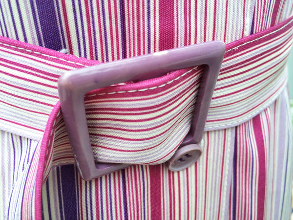 Pink Wink | Vintage 1970s vertical stripes Pink purple dress