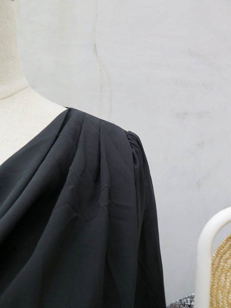 Lady Draper | Vintage 1960s 1970s Black drapery and lace Semi-formal Dress