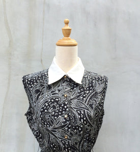 Print et Matter | Paisley print Vintage 1970s double-collar Pleated day dress