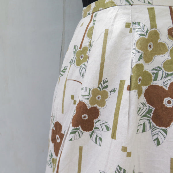 Winter Dwindle | Vintage 1960s 1970s floral and geometric print skirt