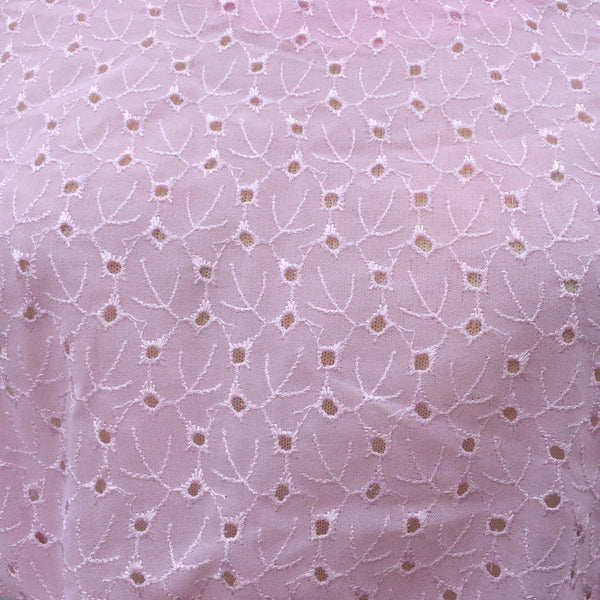 Pink Gin Fizz | Vintage 1950s FULL lace eyelet pink Shirtwaist Dress