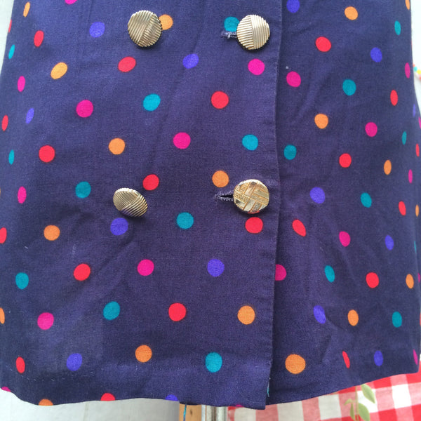 Happy Dotties | Vintage 1980s-does-1950s button down dress with Structured waist