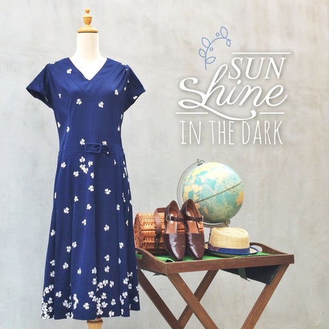 Sunshine in the Park | Vintage 1950s handmade mid-century Drop waist dress