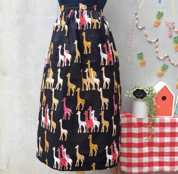 Galloping Giraffes! | Vintage 1970s Saks Fifth Avenue Safari Print Skirt with POCKETS