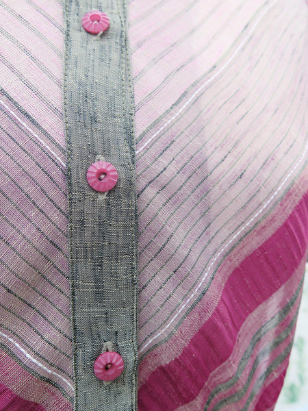 Mmm for Muave | Vintage 1950s 1960s Striped Raspberry Pink and Purple Day Dress