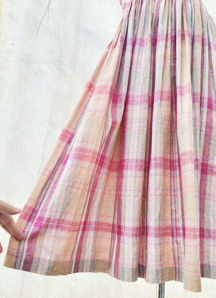 Cross Country | Plaid checkered Vintage 1980s country style Long dress