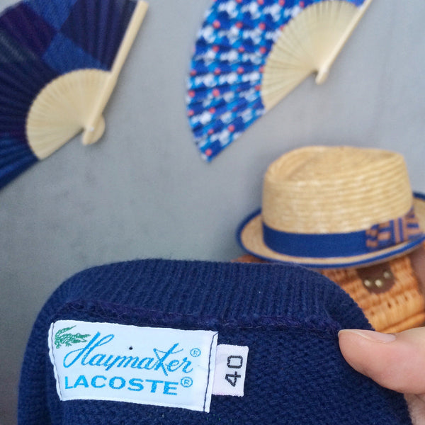 Stepford Sportsclub | Vintage RARE 1950s 1960s Haymaker Lacoste preppy chic Navy Blue Sweater