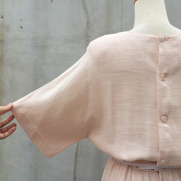 Blushing Tree | Vintage 1970s Rare Blush pink Lanz Originals Dress with Pockets and Matching Belt