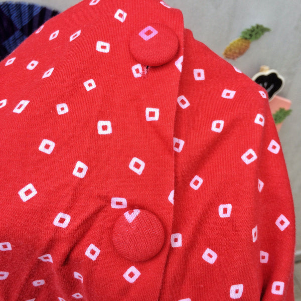 Happy Birthday SG! | Vintage 1980s made-in-Singapore red white polka dot Day Dress with POCKETS