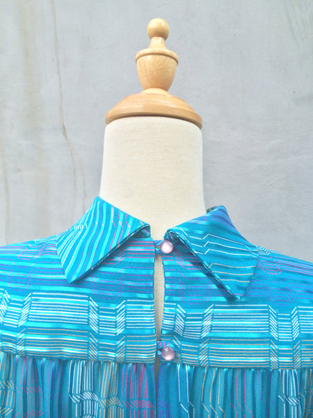 Blue Angel | Rare 70s Mint vintage holographic Pleated Dress