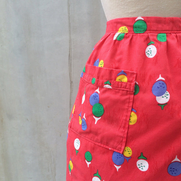 Tee Hee Off! | Vintage 1950s 1960s Country Club kitschy Tee-off Novelty Golf print Skirt with a POCKET