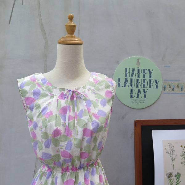 Tricolorscope | Vintage 1950s 1960s Pastel Pink Purple Green Sweet Day Dress