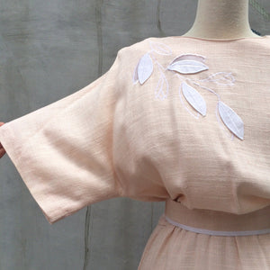 Blushing Tree | Vintage 1970s Rare Blush pink Lanz Originals Dress with Pockets and Matching Belt