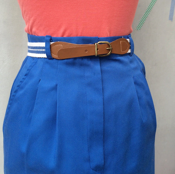 Something Blue | Vintage 1970s cobalt blue Pencil skirt with Matching Belt