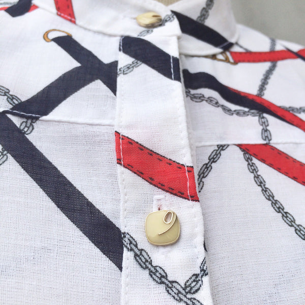 Summer Anchor | Vintage 1950s shirtwaist Cardigan neckline Swordfish Anchor Nautical theme Day Dress
