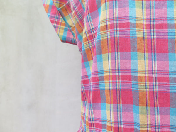 Pink Plaid | Vintage 1980s Plaid dress - Oranges and Lemons and Pink Peaches too