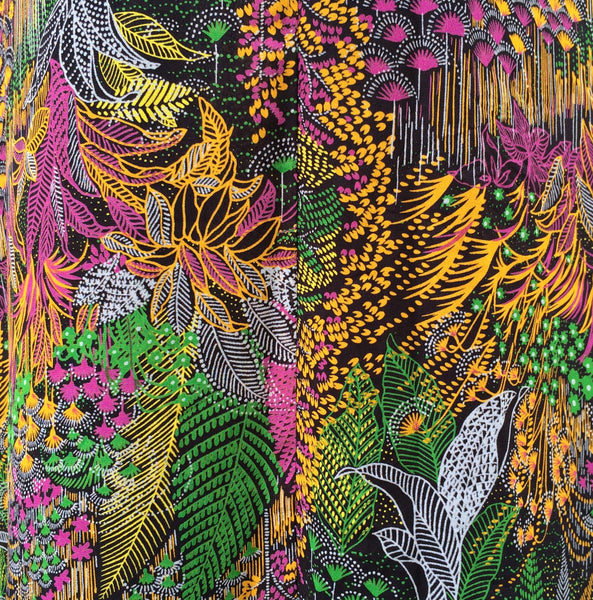 It's a Jungle out there ! | Vintage 1960s graphic Jungle safari print Shirt waist Kaftan tulip sleeves Shirtwaist Dress