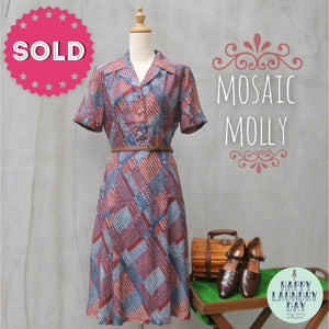 Mosaic Molly | Vintage 1950s style mosaic polka dot Day dress