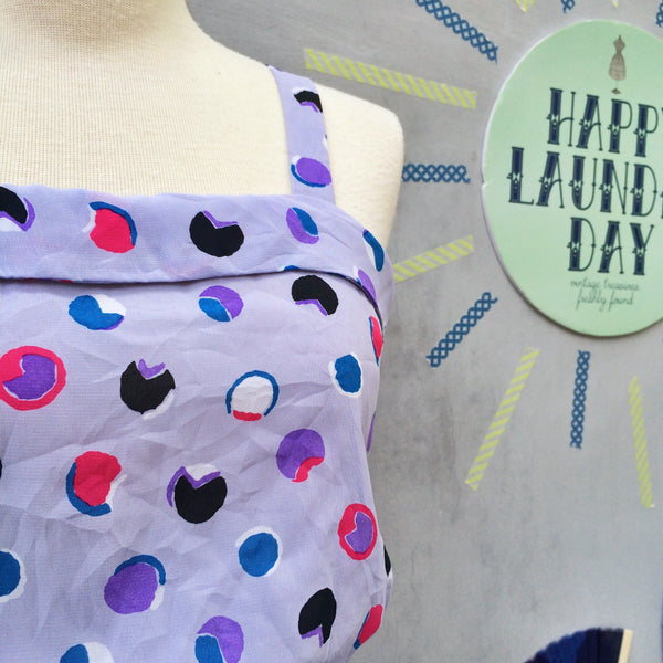 Sunny Purp-me-up | Vintage 1960s Lavendar polka dot sundress